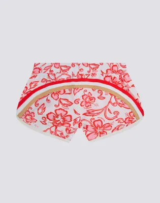 SUNDEK MARGATE GIRLS' SHORT BEACH SHORTS WITH HIBISCUS PRINT SK23