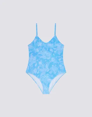 SUNDEK GIRL'S HIBI PAISLEY PATTERN ONE-PIECE SWIMSUIT