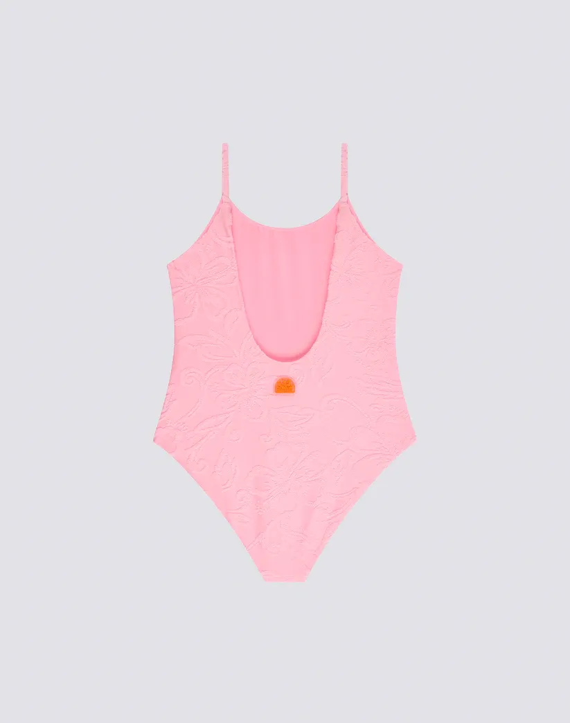 SUNDEK GIRL'S TERRY CLOTH ONE-PIECE SWIMSUIT - QUARTZ PINK