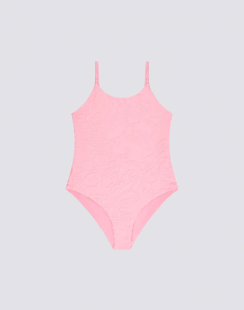 SUNDEK GIRL'S TERRY CLOTH ONE-PIECE SWIMSUIT - QUARTZ PINK