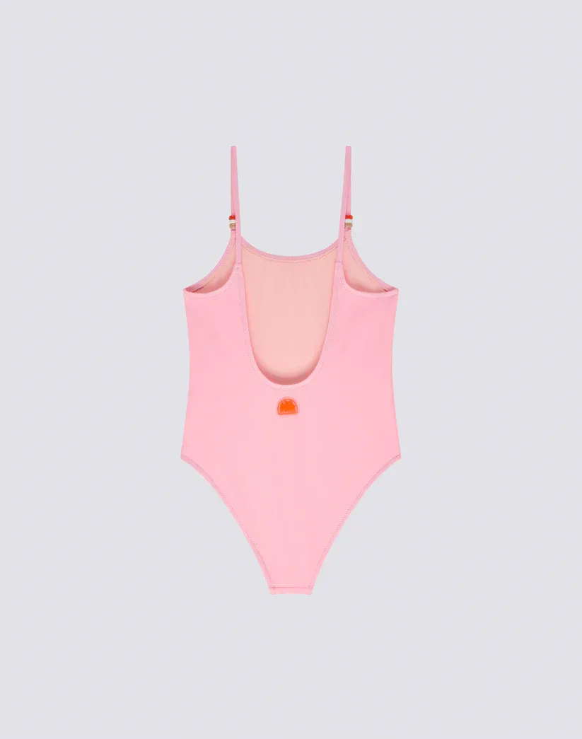 SUNDEK GIRLS' ONE-PIECE SWIMSUIT WITH BEADS - QUARTZ PINK