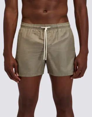 SUNDEK MEN GOLDENWAVE SHORT ELASTIC WAIST SWIMSUIT IN RECYCLED LINEN - PINE