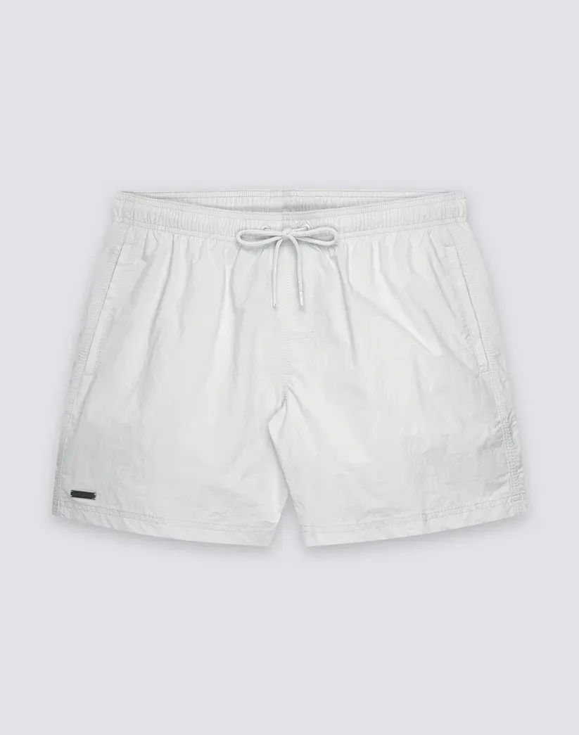 SUNDEK MEN GOLDENWAVE SHORT SWIMSUIT WITH ELASTIC WAIST, SOLID COLOR, NYLON TASLAN, COTTON TOUCH - GHOST