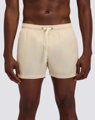 SUNDEK MEN GOLDENWAVE SHORT ELASTIC WAIST SWIMSUIT IN RECYCLED LINEN - SAFARI
