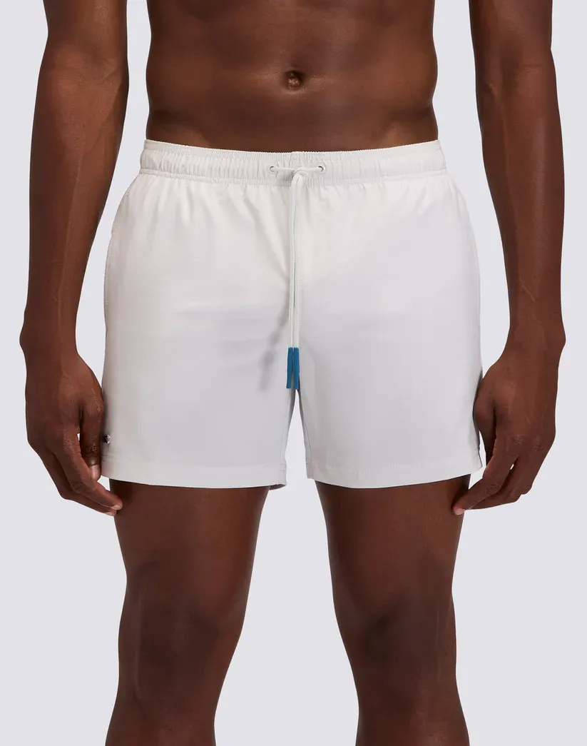 SUNDEK MEN GOLDENWAVE SHORT SWIMSUIT WITH ELASTIC WAIST, SOLID COLOR, 4WAY STRETCH - GHOST