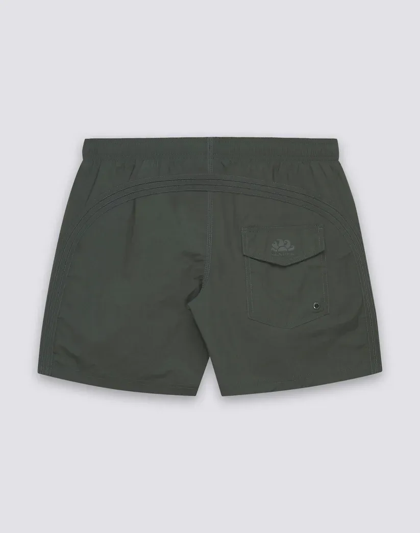 SUNDEK MEN GOLDENWAVE SHORT SWIMSUIT WITH ELASTIC WAIST, SOLID COLOR, NYLON TASLAN, COTTON TOUCH