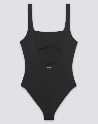 SUNDEK WOMEN'S  CHINA - ONE-PIECE SWIMSUIT WITH SQUARE NECKLINE AND DEEP BACK - BLACK