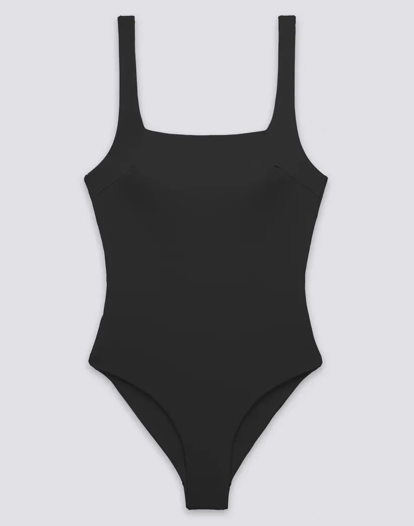 SUNDEK WOMEN'S  CHINA - ONE-PIECE SWIMSUIT WITH SQUARE NECKLINE AND DEEP BACK - BLACK