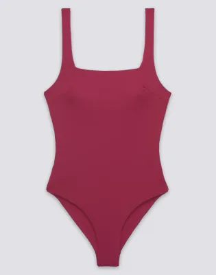 SUNDEK WOMEN'S  CHINA - ONE-PIECE SWIMSUIT WITH SQUARE NECKLINE AND DEEP BACK - DEEP SCARLET