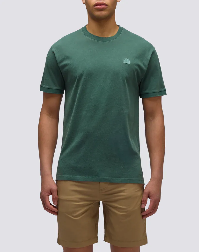 SUNDEK MEN NEW DEY GARMENT DYED CREW NECK T-SHIRT WITH LOGO