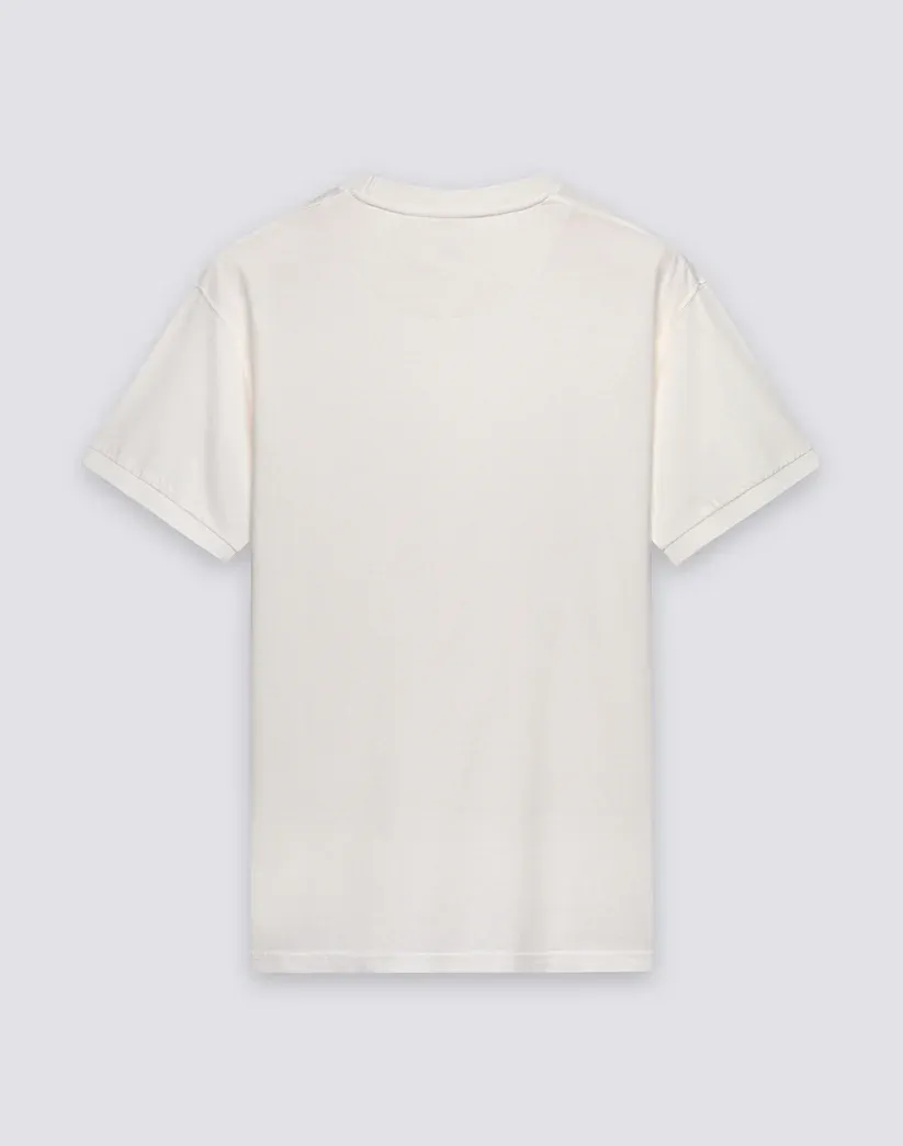 SUNDEK MEN NEW DEY GARMENT DYED CREW NECK T-SHIRT WITH LOGO - OFF WHITE