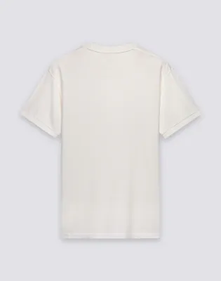 SUNDEK MEN NEW DEY GARMENT DYED CREW NECK T-SHIRT WITH LOGO - OFF WHITE