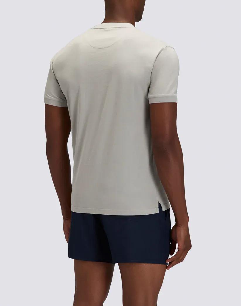 SUNDEK MEN NEW DEY GARMENT DYED CREW NECK T-SHIRT WITH LOGO - ASH GREY
