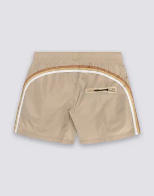 SUNDEK MEN MEMORY SHORT SWIMSHORTS WITH ELASTICATED WAIST - TOPIOCA