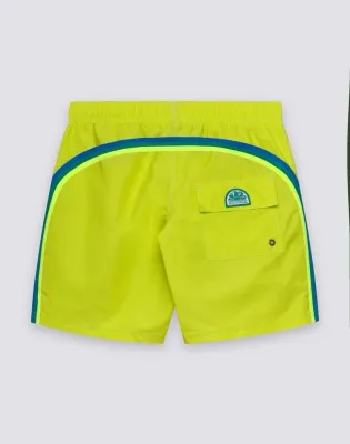 SUNDEK MEN ICONIC TAFFETA MID-LENGTH SWIMSHORTS WITH ELASTICATED WAIST -AVOCADO