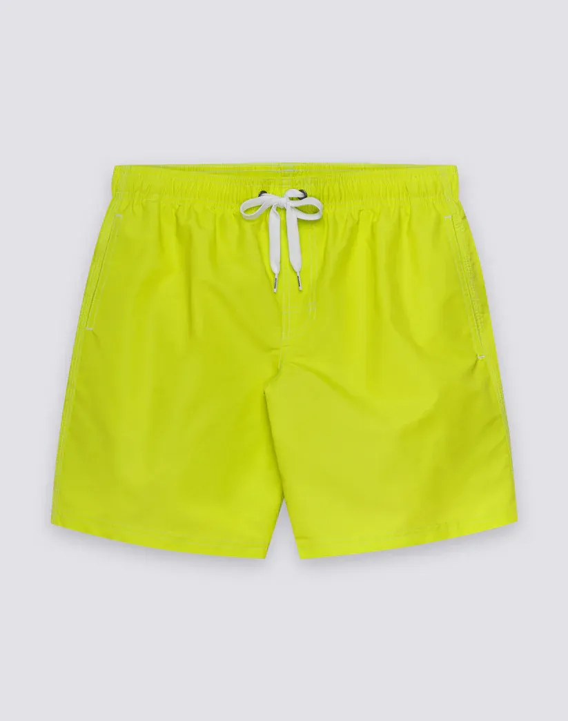 SUNDEK MEN ICONIC TAFFETA MID-LENGTH SWIMSHORTS WITH ELASTICATED WAIST -AVOCADO