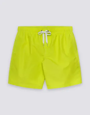 SUNDEK MEN ICONIC TAFFETA MID-LENGTH SWIMSHORTS WITH ELASTICATED WAIST -AVOCADO