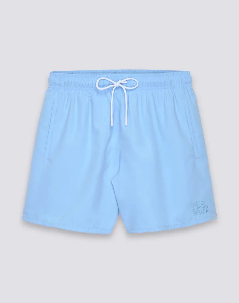 SUNDEK MEN'S SHORT SWIMSHORTS WITH ELASTIC WAIST AND PEACHY FABRIC