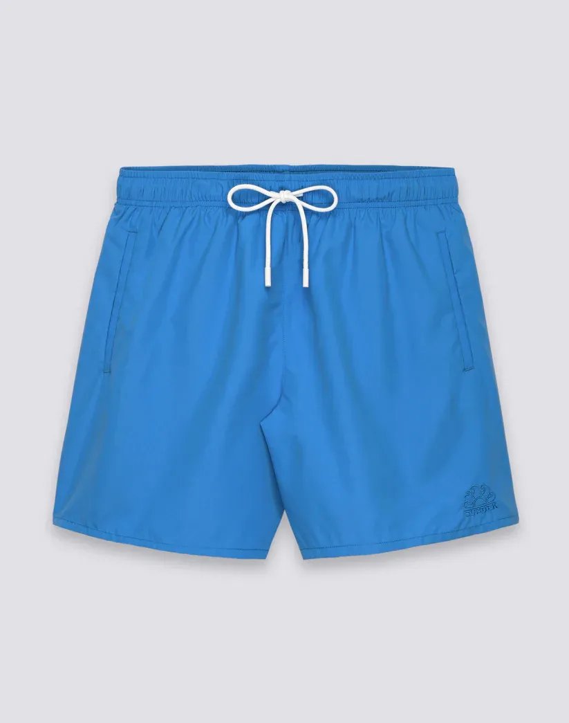 SUNDEK MEN'S SHORT SWIMSHORTS WITH ELASTIC WAIST AND PEACHY FABRIC