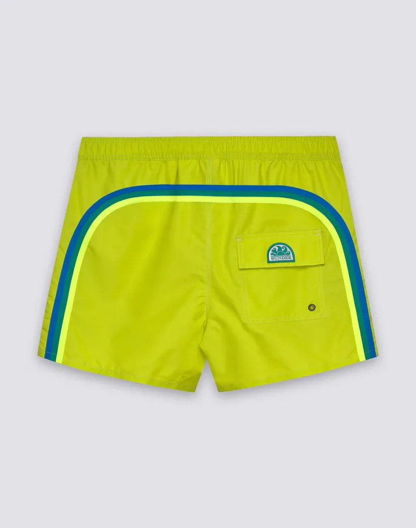 SUNDEK MEN ICONIC TAFFETA SHORT SWIMSHORTS WITH SEMI-ELASTIC WAIST