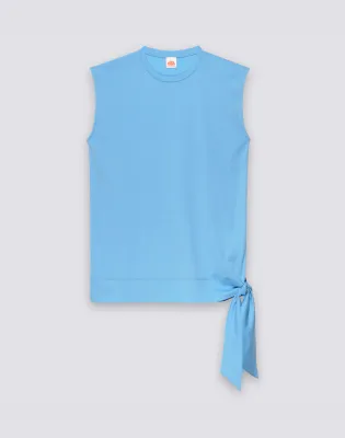 SUNDEK WOMEN'S MINI DRESS IN COTTON JERSEY WITH SIDE KNOT - ERICA