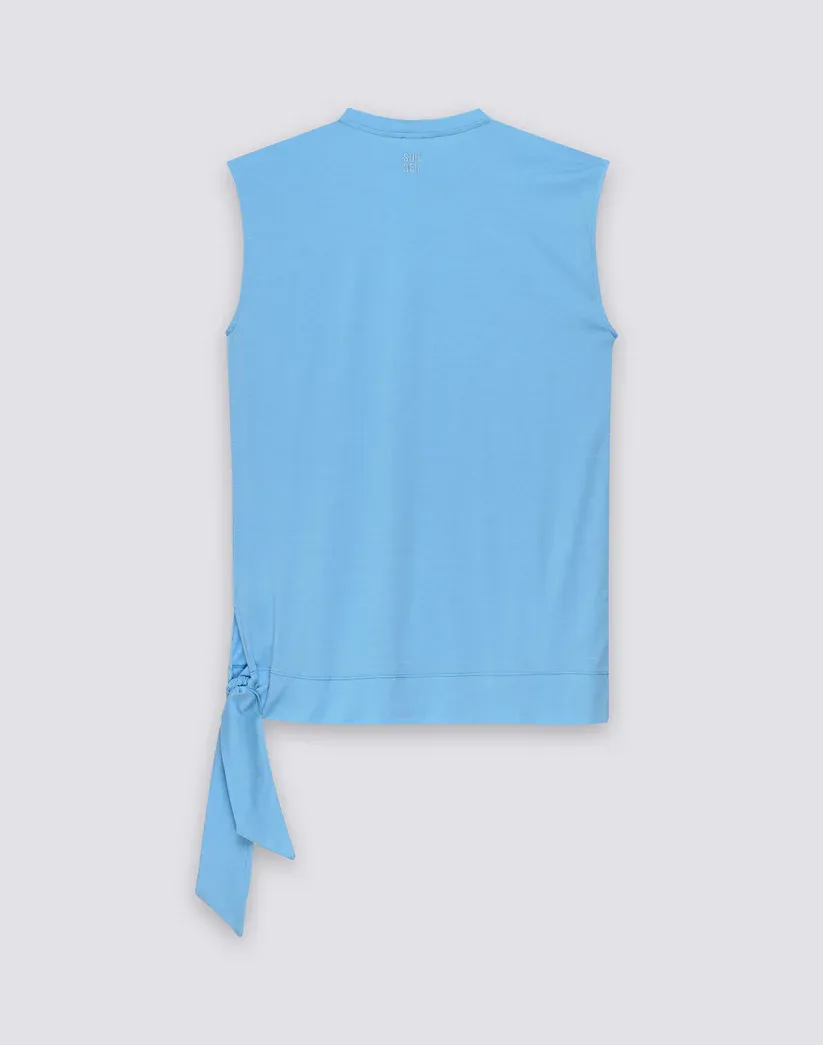 SUNDEK WOMEN'S MINI DRESS IN COTTON JERSEY WITH SIDE KNOT - ERICA