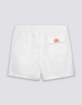 SUNDEK WASHED-LOOK NYLON TAFFETA ELASTICATED WAIST SWIMSHORTS - WHITE
