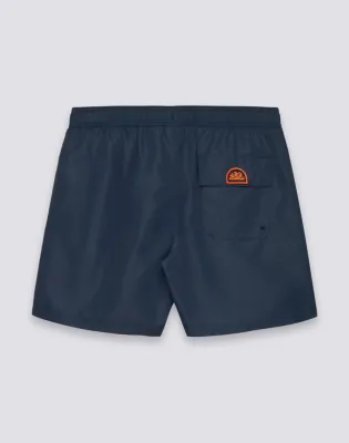 SUNDEK WASHED-LOOK NYLON TAFFETA ELASTICATED WAIST SWIMSHORTS - NAVY