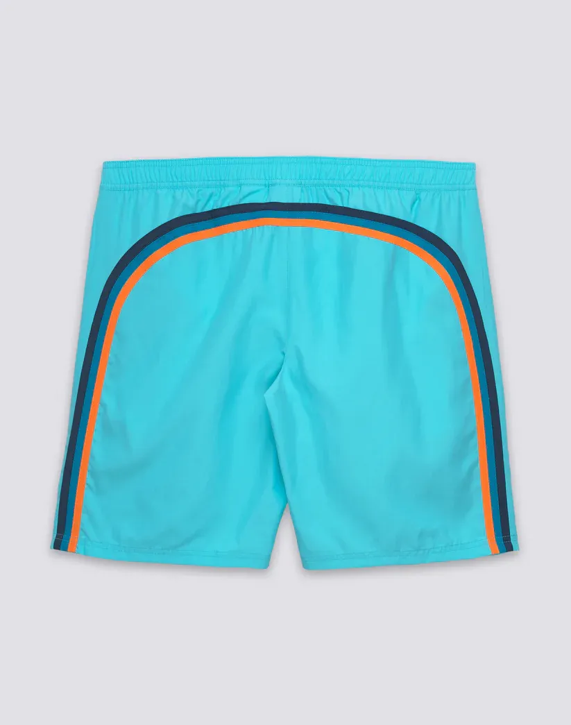 SUNDEK MEN'S SEMI-ELASTIC LONG-WAIST SWIMSHORTS IN REPREVE® RECYCLED POLYESTER - MARINE