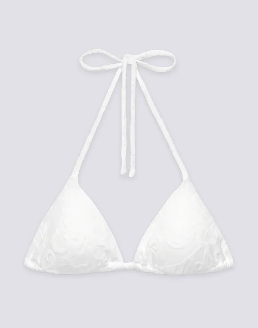SUNDEK WOMEN JENNIFER - TRIANGLE TERRY TOP WITH ADJUSTABLE TIES AND SK23 PATTERN - WHITE