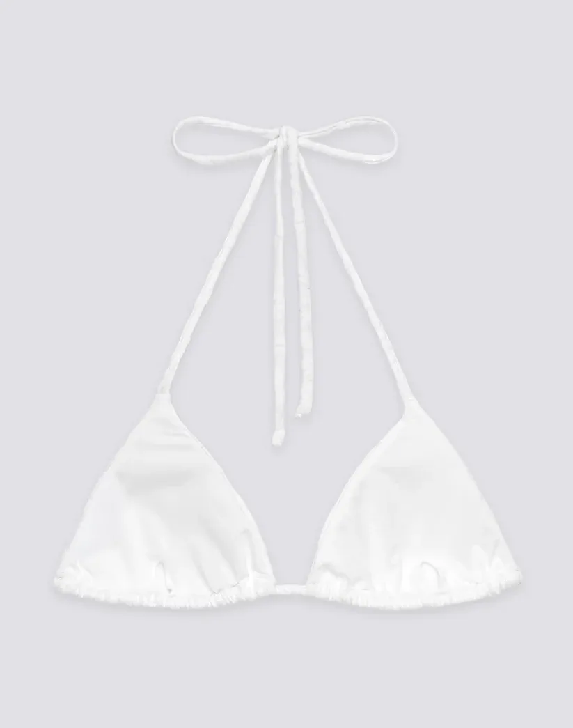 SUNDEK WOMEN JENNIFER - TRIANGLE TERRY TOP WITH ADJUSTABLE TIES AND SK23 PATTERN - WHITE