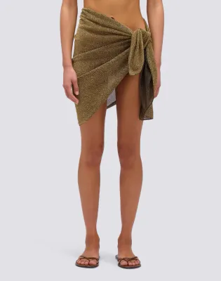 SUNDEK WOMEN SHORT LUREX PAREO - BRONZE