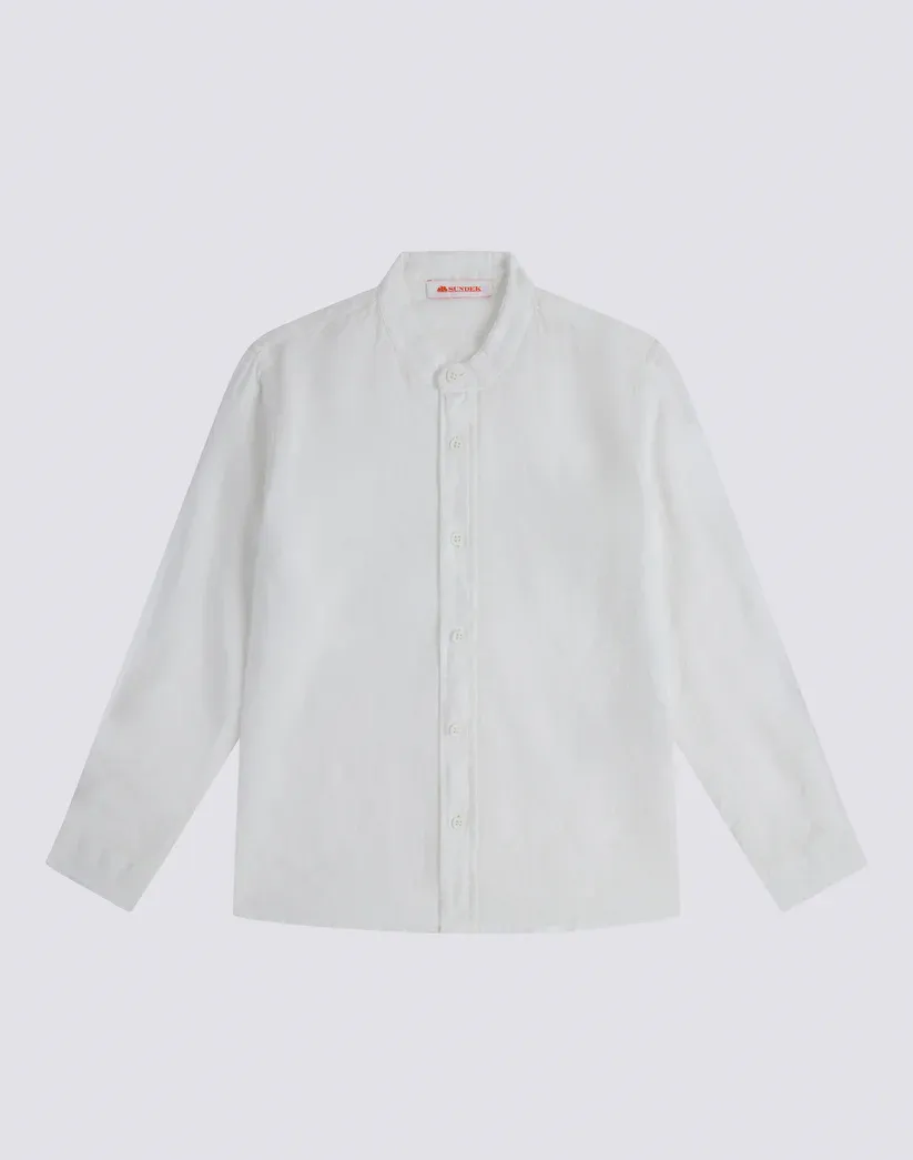 SUNDEK BOYS LINEN SHIRT WITH MANDARIN COLLAR
