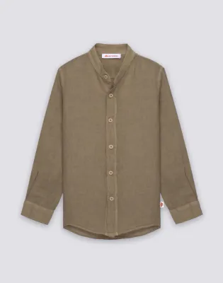 SUNDEK BOYS LINEN SHIRT WITH MANDARIN COLLAR