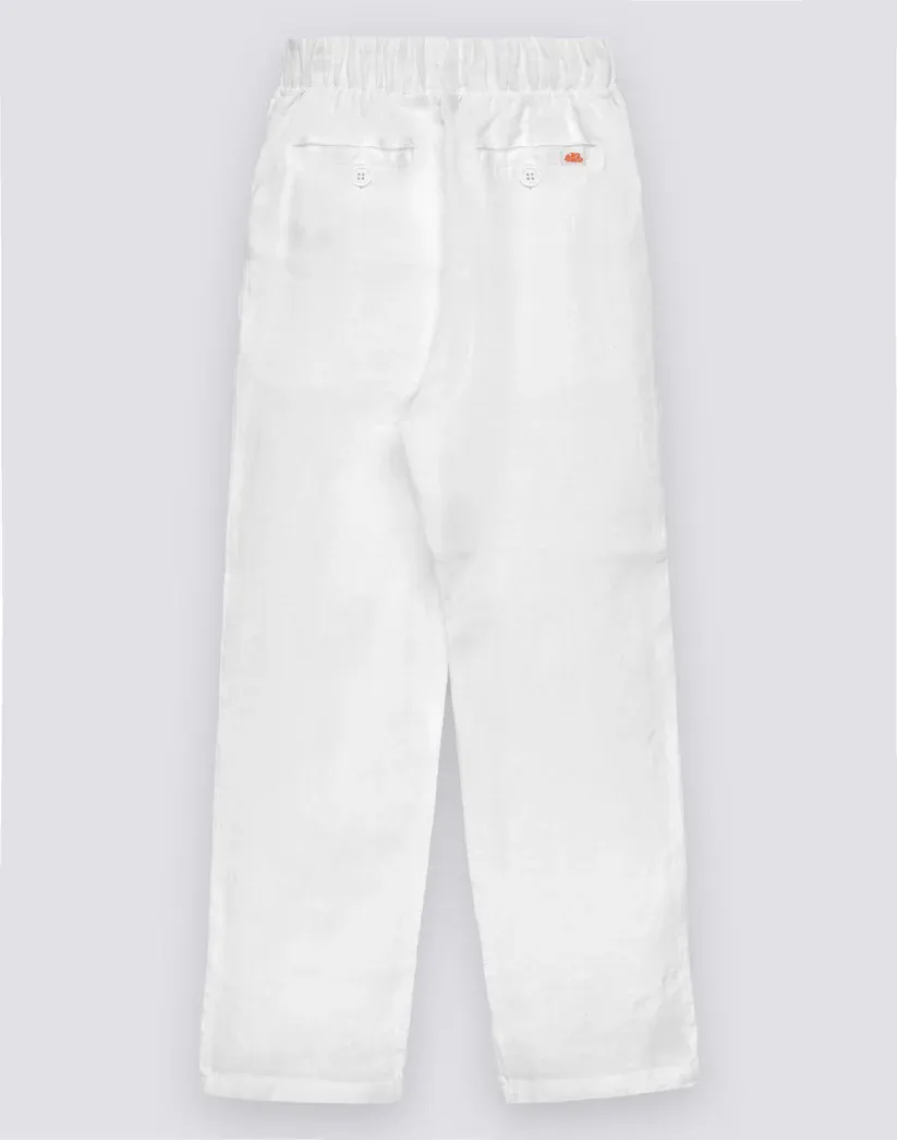 SUNDEK BOYS' LONG LINEN TROUSERS - WHITE