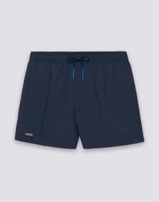 GOLDENWAVE MEN'S SHORT SWIMSUIT WITH ELASTIC WAIST, SOLID COLOR, 4WAY STRETCH - DARK NAVY