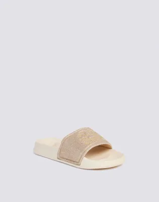 SUNDEK GIRLS MINI HANALEI GLITTER EFFECT SLIDES - MANGROVE