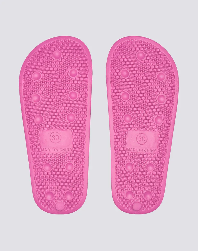 SUNDEK GIRLS MINI HANALEI GLITTER EFFECT SLIDES - HIBISCUS