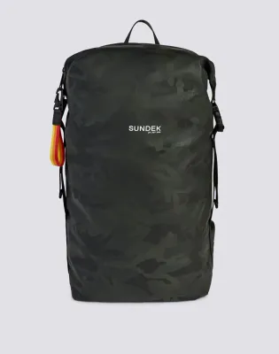 SUNDEK MEN CAMOU BACKPACK WITH ADJUSTABLE SHOULDER STRAP - DARK AR GREEN