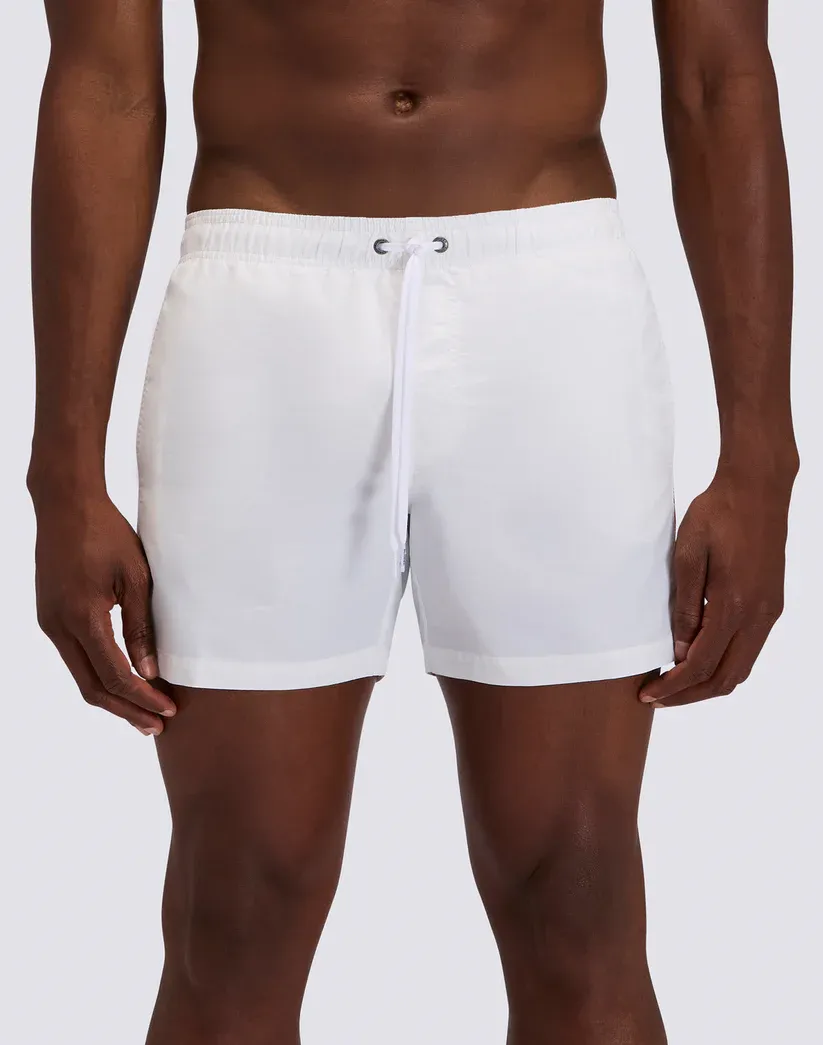 SUNDEK MEN'S ICONIC TAFFETA  SHORT ELASTIC WAIST SWIMSUIT - WHITE