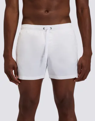 SUNDEK MEN'S ICONIC TAFFETA  SHORT ELASTIC WAIST SWIMSUIT - WHITE