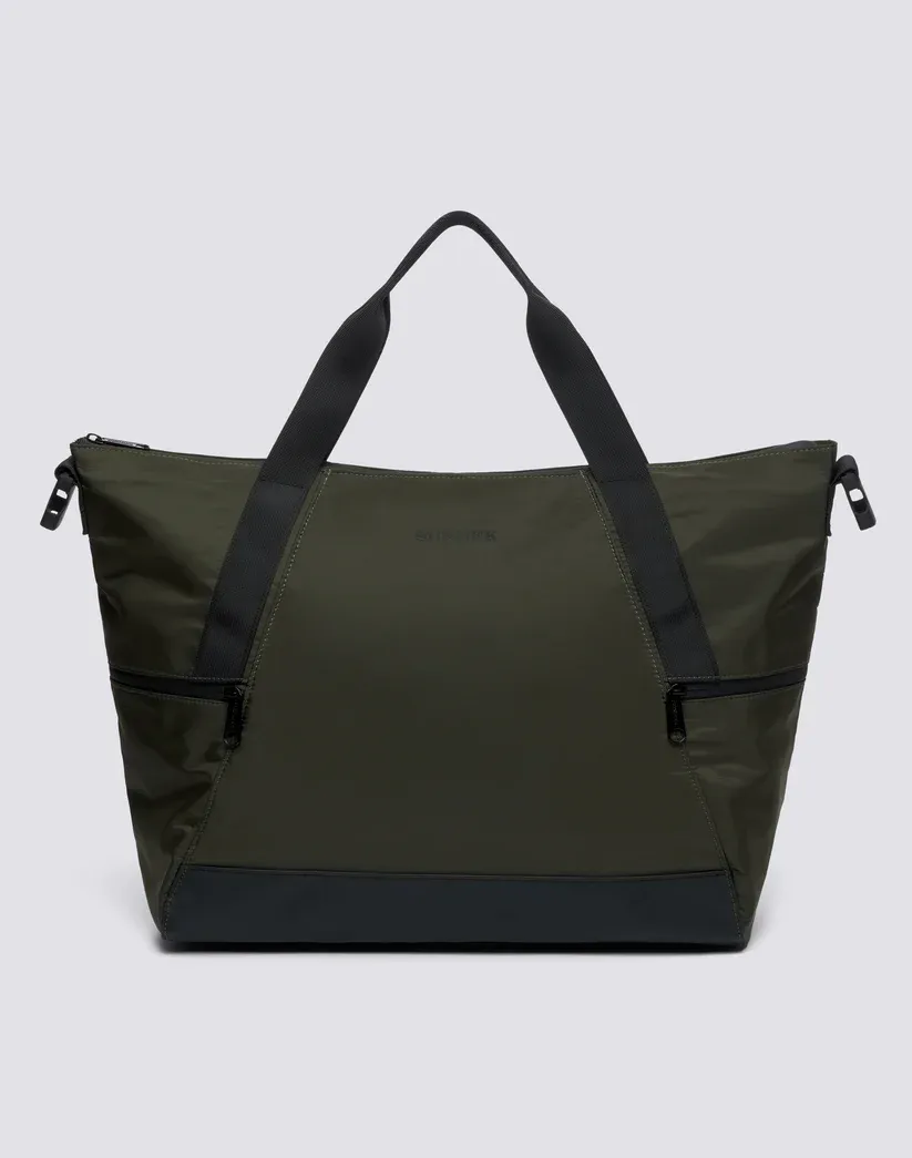 SUNDEK MEN SHINY NYLON WEEKEND BAG - DARK AR GREEN
