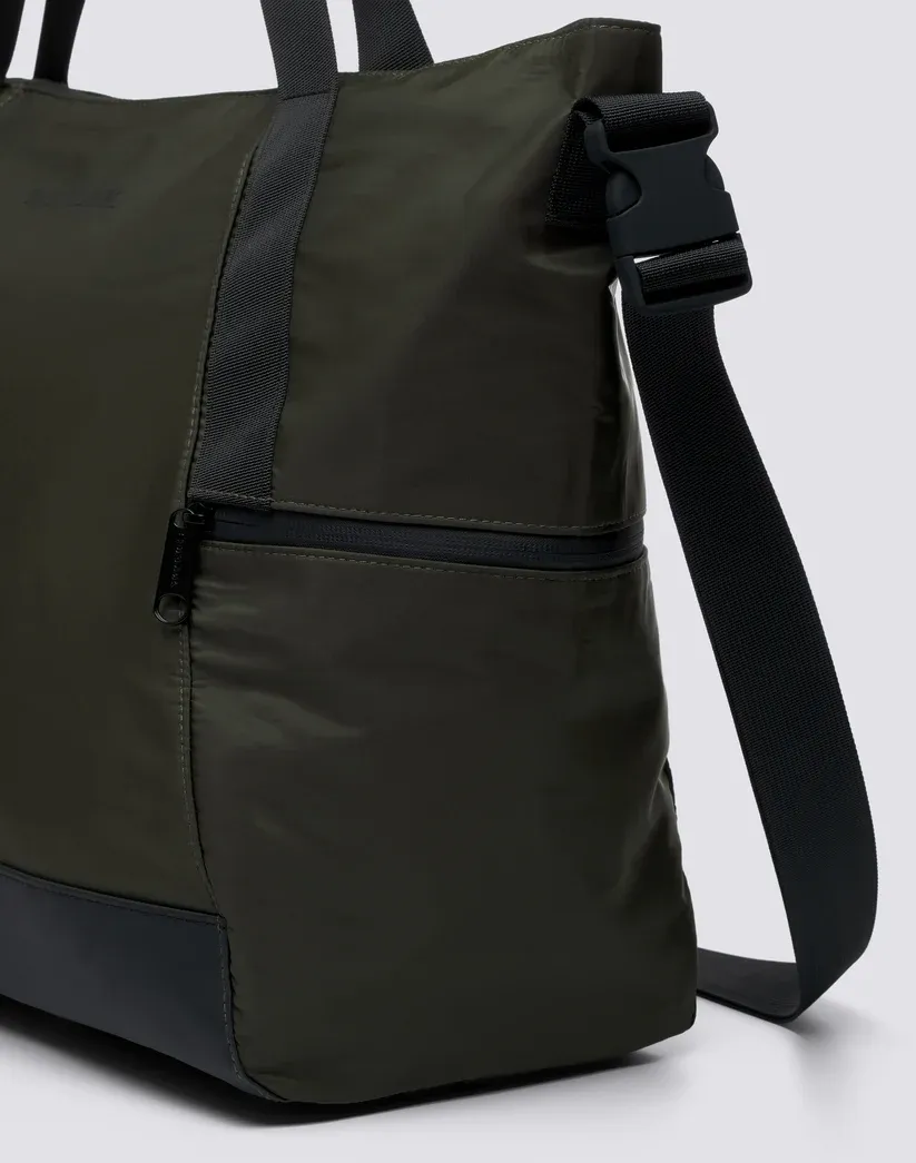 SUNDEK MEN SHINY NYLON WEEKEND BAG - DARK AR GREEN