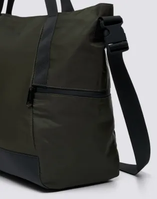 SUNDEK MEN SHINY NYLON WEEKEND BAG - DARK AR GREEN