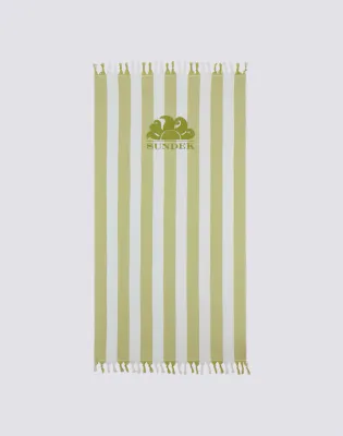 SUNDEK MEN JACQUARD STRIPED BEACH TOWEL