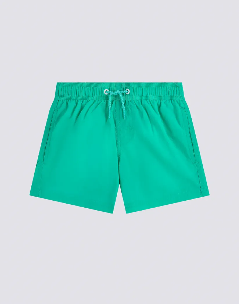 SUNDEK BOYS' SHORT SWIMSHORTS WITH ELASTICATED WAIST AND CRINKLED FABRIC - NEPHRITE