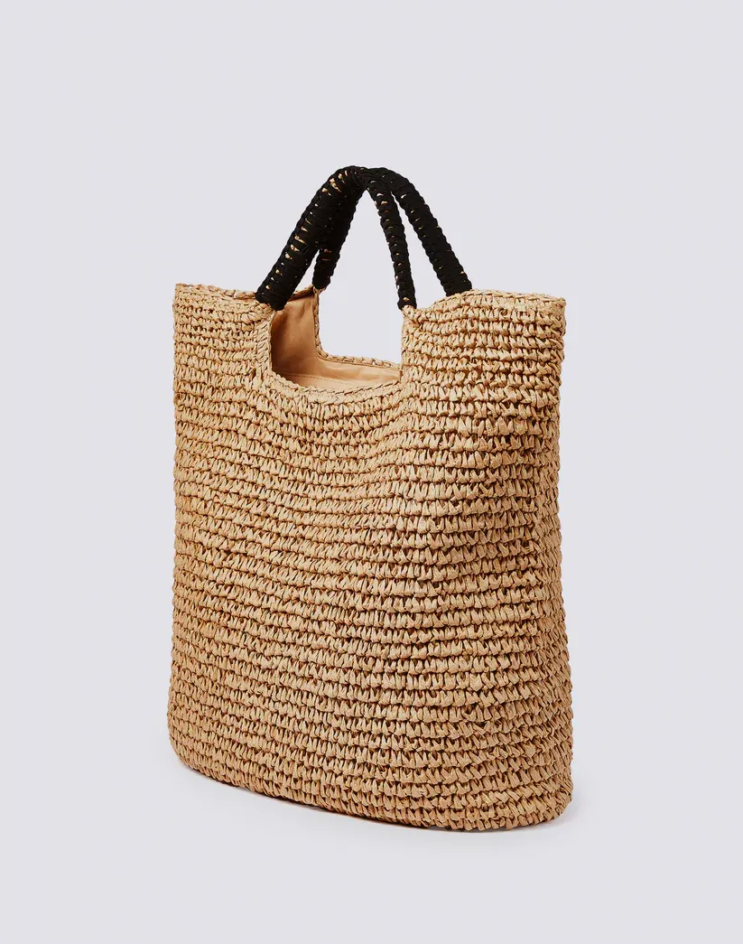 SUNDEK WOMEN LARGE PAPER STRAW BAG - TAN