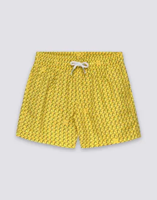 SUNDEK BOYS REPREVE® SHORT SWIMSUIT WITH ELASTIC WAIST AND FRUIT FIESTA PRINT