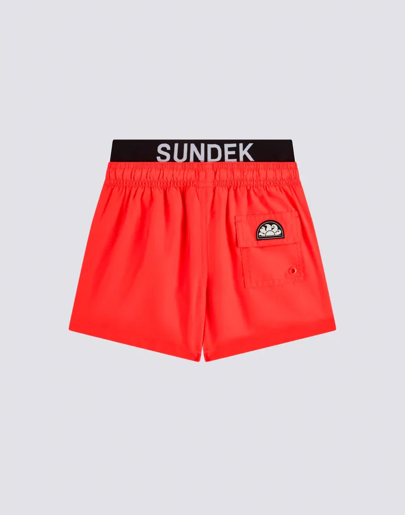 SUNDEK BOYS REPREVE® RECYCLED POLYESTER SWIMWEAR WITH ELASTICATED LOGO