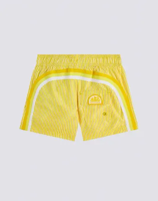SUNDEK BOYS REPREVE® ELASTIC WAIST SHORT SWIMSUIT WITH JUICY STRIPES PRINT